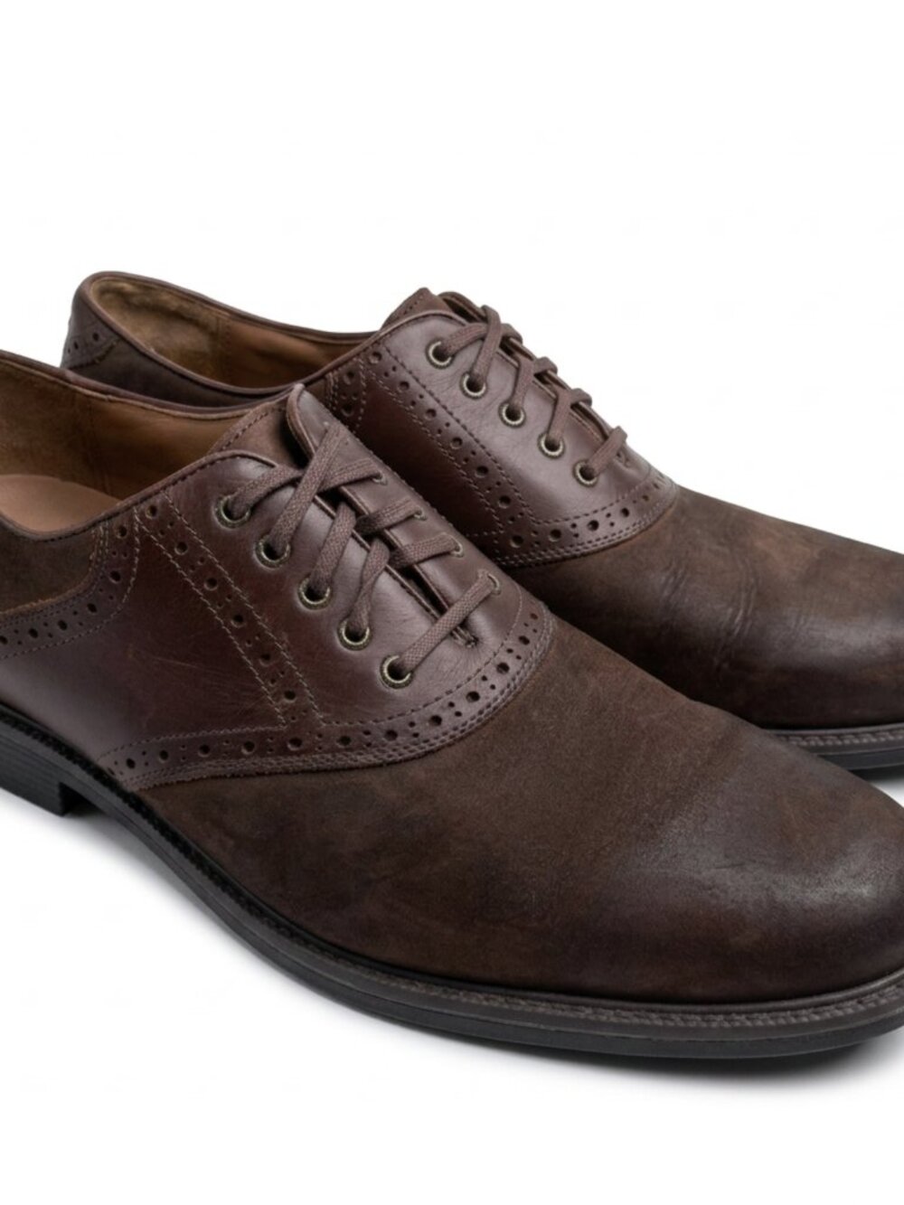 Johnston Murphy Brown Sheepskin Leather Saddle Shoes 11.5M Oxfords Waterproof